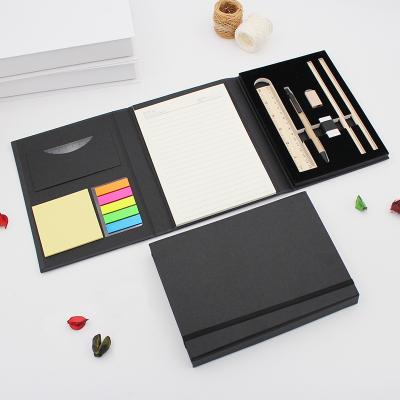 China Factory Customized Self Adhesive Combination Notepad Black Kraft Paper Set With Creative Notebook Notepad for sale