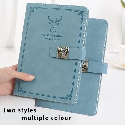 China A5 Hardcover Book Retro PU Material Magnetic Buckle Business Notebook With Custom Logo Print Can Be Customized Logo for sale