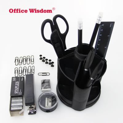 China office stationery 13 kinds of desk organizer office plastic box holding stationery set F8001 for sale