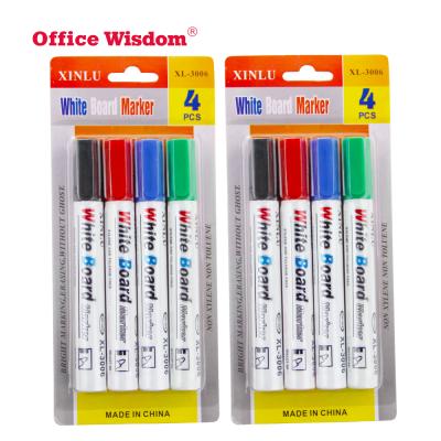 China Office or School Supplies Wisdom Low Odor Dry Erase Markers Bullet Tip Assorted Colors 4 Pack Borad White Marker Pen for sale