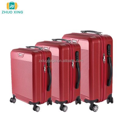 China School\red color ABS girl suitcase bottom women of travel\etc. travel luggage 3 pcs set for outdoor travel for sale