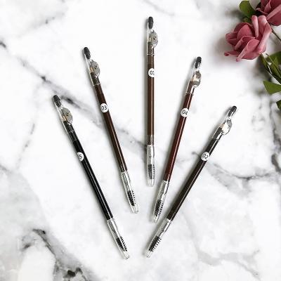 China Privater Label Eyebrow Pencil Waterproof New Style Easy To Use Eyebrow With Brush Brown Wooden Pencil for sale