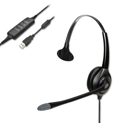 China Noise Canceling Call Center Computer USB Headset with Noise Canceling Microphone with Volume Control and Mute Switch for sale