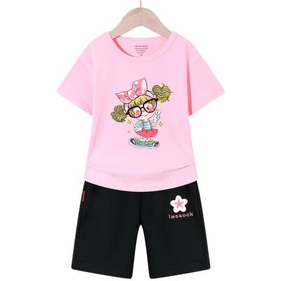 China Comfortable And Breathable Custom Kids Loose And Comfortable Short Sleeve Shorts Set for sale