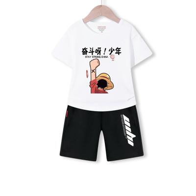 China Brand New Cotton Shorts Suit Children's Shorts Children's Moto Summer Sleeve Sportswear Casual Suit for sale