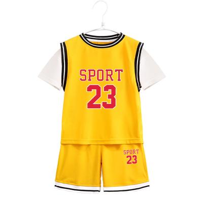 China Motorcycle Kids Summer Sports Half Sleeve Shorts Two Piece Kids Clothing Set for sale