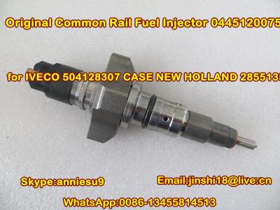 China Bosch Common Rail Injector 0445120075 for IVECO 504128307, CASE NEW HOLLAND 2855135 for sale