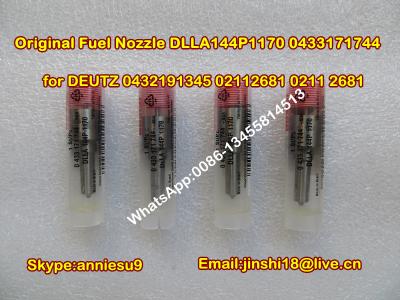 China Bosch Original Diesel Fuel Nozzle DLLA144P1170 0433171744 for DEUTZ 0432191345 02112681 02 for sale