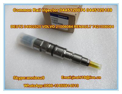 China Bosch Common Rail Injector 0445120074 0445120139 for DEUTZ 04902525 VOLVO 21006084 RENAULT for sale