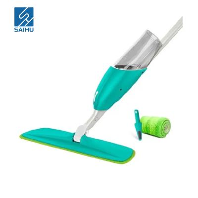 China 2023 Aluminum Microfiber Spray Mop Easy Life Automatic Cleaning Floor Mop with 2 Mopheads 4-in-1 Wet & Dry Sweeping & Trailing for sale