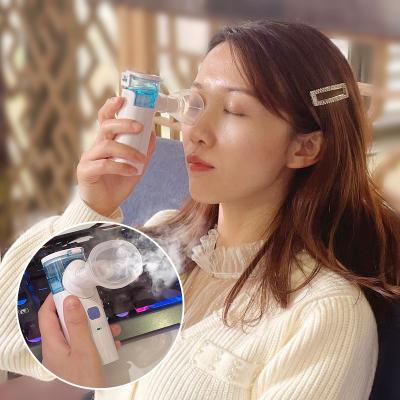 China CE Small Mini Portable Machine USB Rechargeable Ultrasonic Facial Eye Throat Mist Sprayer Beauty Inhaler Nano Nebulizer for sale