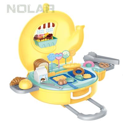 중국 Pretend Play Kitchen 36 Pcs Children's Room Candy Elephant Cart Box Toys Toy Set Simulation Kitchen Carts Cutie Music Tableware Toys 판매용