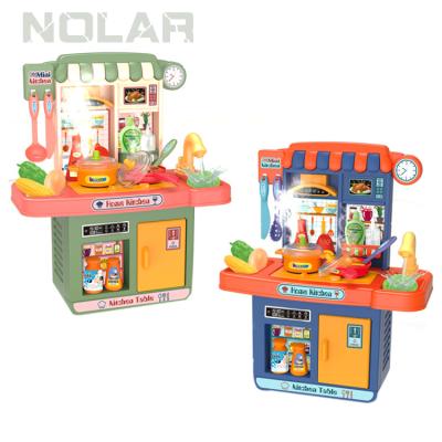 중국 Toy Kitchen Play Set Preschool 33 PCS New Educational Plastic DIY Pretend Cooking Game Set Kitchen Toys 판매용