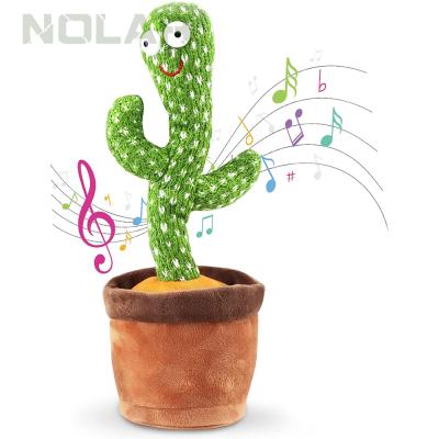 China Home Decoration 120 Songs Dancing Cactus Toys Repeat What You Say Electric Cactus Stuffed Imitation Educational Toys for sale