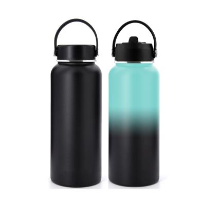 China Minimalist 32oz Water Bottle Stainless Steel Vacuum Insulated Wide Mouth Flask With Lid Custom Logo for sale