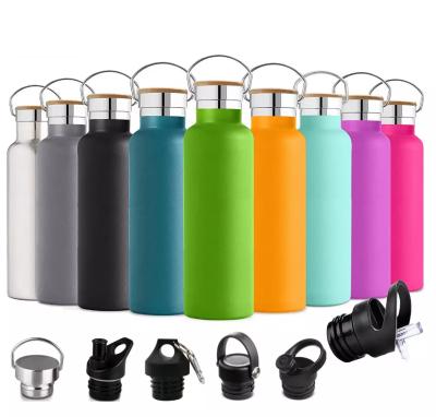 China Sustainable Powder Coated Color Custom Water Bottle Handle Lid Hot Cold Insulated Stainless Steel Drinks Bottle for sale