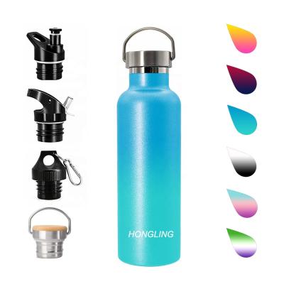 China 750ml Double Wall Vacuum Stainless Steel Sustainable Water Bottle With Logo Custom Steel Lid for sale