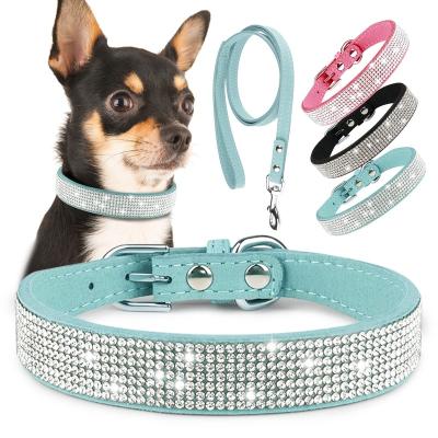 China Lights Rhinestone Dog Collar with Leash Bling Dog Collar, Cute Pink Dog Collar for sale