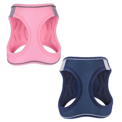 China Professional Pet Supplies Viable Wholesale Mesh Nylon Solid Pet Reflective Breathable Custom Dog Harness for sale