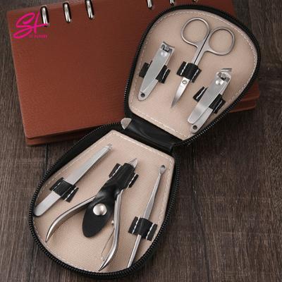 China 6 PCs Silver Professional Finger Nail Care Manicure Set New Nail Clipper Set Portable Cutter Nipper Clipper Remover Kits for sale