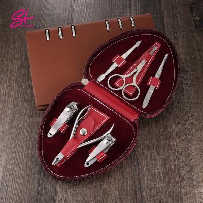 China Finger Nail Care Manicure Set Professional 6 Pcs High Quality Nail Clipper Set Cutter Portable Luxury Nipper Clipper Gift Box Package Remover Kits for sale