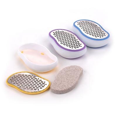 China Stainless Steel Foot Files Multifunctional Foot Files Three-in-One Foot Files 10.1*7*3.1CM for sale