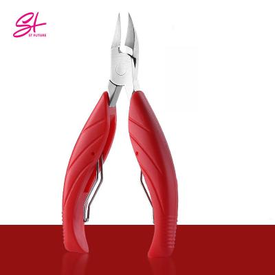 China Tools Pedicure Nail Stainless Steel Future St Future Scissors Dead Skin Pliers Scissors Silicone Right Handed Pointed Non-Slip Handle for sale