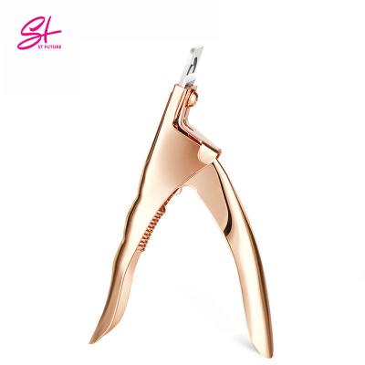 China Nail Manicure Color Extender Stainless Steel With Spring Nail Art Tool French U Shaped Edger Scissors Nail Clippers for sale