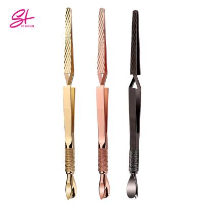 China Manicure Stainless Steel Nail Art Shaping Tweezers Multifunction Cross Nail Art Clip Manicure Tools For Acrylic UV Gel Shaping Clip for sale