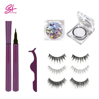 China Series Brazen Gift Set Future St Wholesale Price 3 Pair Lashes Wicks With Eyeliner Pen Tweezer Eye Shadow Customize Own Brand Box for sale