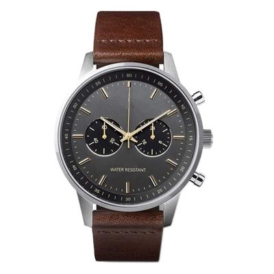 China High quality OEM quartz watch calendar full logo custom watch for men genuine leather band with occasions for sale