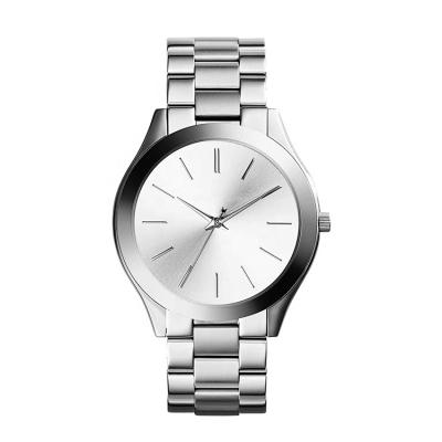 China Fashion Alarm Mk Design Silver 316 Stainless Steel Bracelet Diamond Quartz Watch For Women for sale