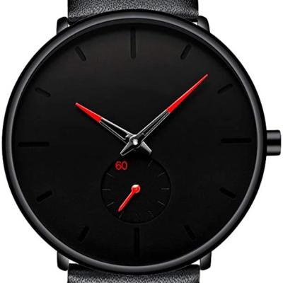 China Day/Date Men's Watch Ultra Thin Minimalist Fashion Leather Watch Waterproof Neutral for sale