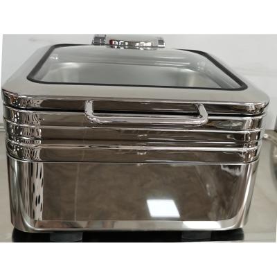 China Hotel Restaurant Outlet Thickening Square Buffet Stove Stainless Steel Buffet Food Warmer Chafing Dish for sale