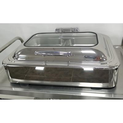 China Restaurant Hotel Serving Stove OEM Wholesale Stainless Steel Plate 304 Stainless Steel Plate Rectangular Chafing Dish Food Warmer for sale