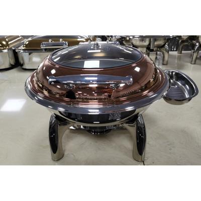 China Food Heating and Preserving OEM Stainless Steel Hotel Alcohol Warmer Buffet Buffet Hot Stake Oven Round Private Label Customized High End Chafing Dish for sale