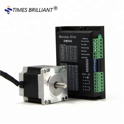 China Hybrid 2 Phase 1.2Nm 2A Stepper Motor NEMA 23 CNC Motor Kit With DM542 Driver 57HBP56AL4-TF8A for sale