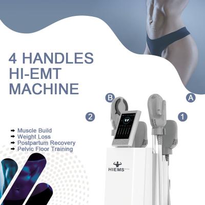 China 2021 IN STOCK 4 Weight Loss Handles 12 Tesla Neo EMS Hiemt Body Sculpting Massage Muscle Stimulator EMT HIEMS Slimming Machine for sale