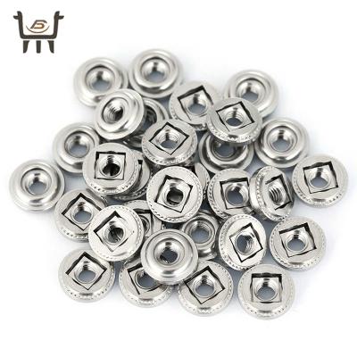 China Anti Rust Fastening Self Locking Floating Nuts Metal Fasteners Self-Folding Thin Round Carbon Steel Rivet Threaded Floating Nut for sale