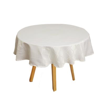 China Waterproof Cheap Round 100% Polyester Tablecloths Outdoor And Indoor Use Waterproof Polyester Table Cover Restaurant for sale