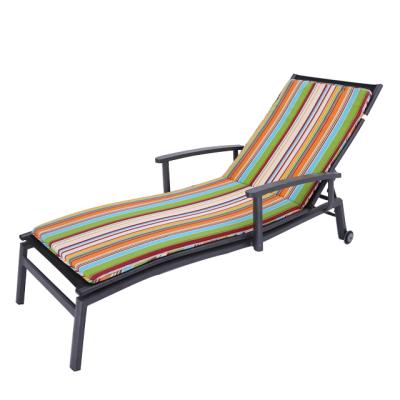 China Latest Anti-Static Home Textiles Rainbow Striped Outdoor Cushion Chaise Lounge Cushion For Garden Decorate for sale