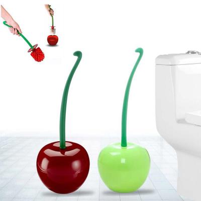 China 2021 Viable New Style Cherry Shaped Bathroom Accessories Toilet Cleaner Brush Custom Toilet Brush for sale