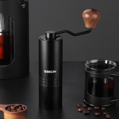 China Durable Adjustable CNC Steel Manual Coffee Grinder Burr For Household Office Travel Aluminum Alloy Coffee Grinder for sale