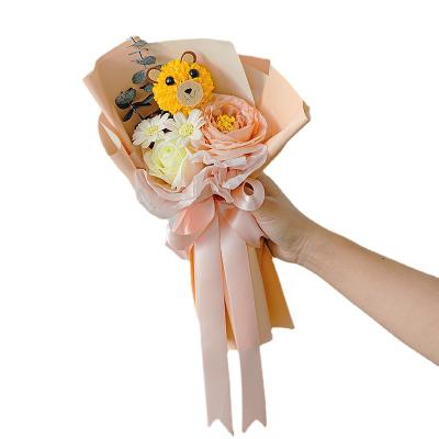 China Wholesale Immortal Artificial Flower Immortal Bouquet Gift Box Soap Girlfriend Birthday Valentine's Day Gift for sale