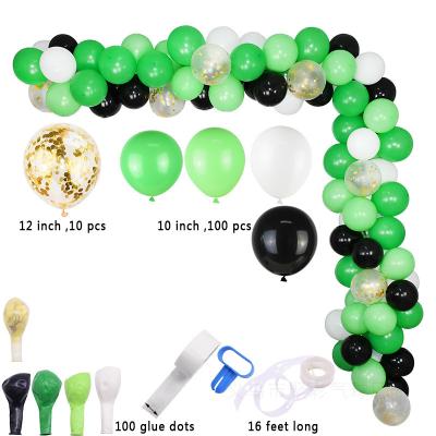 China Aliexpress Green Latex 10 Inch12 Inch Balloon Set Ins Wind Birthday Wedding Room Party Decoration Wedding Celebration Balloon for sale