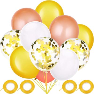 China Amazon latex sells 12 inch latex balloons for birthday parties decorated with gold glitter balloons for sale