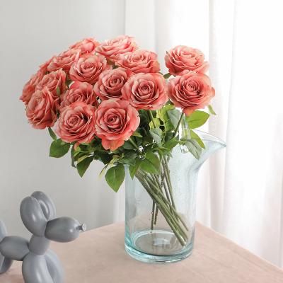 China Widely Used Simple Various Silk Rose Decoration Artificial Flowers Factory Sale for sale