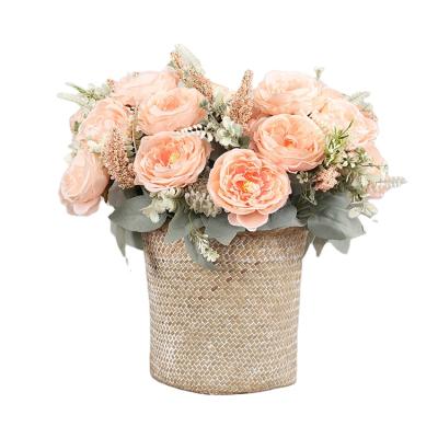 China Decoration wedding simulation flower rose 2022 valentines day home decoration artificial flower wedding decoration bouquet for sale