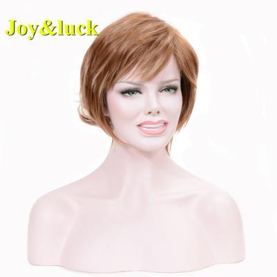 China Straight Blonde Wig For Women Wholesale Price Wigs With Bangs Woman Ladies Hair Natural Straight Short Blonde Hair Synthetic Wigs for sale