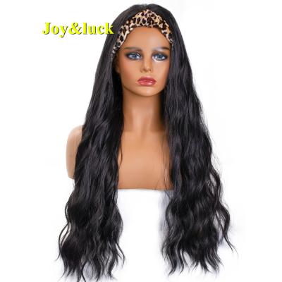 China Wholesale Ladies Curly Wavy Hair Wrap Wig Natural Long Head Band Body Waves Headband Wigs For Women Color Synthetic Hair Wigs for sale